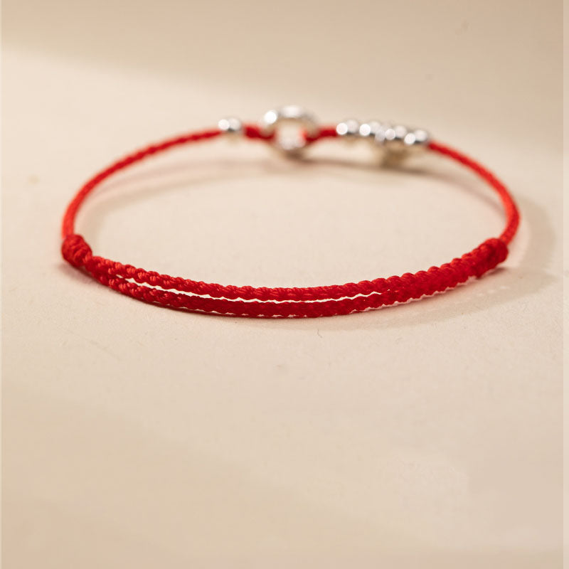 Wear FengShui 925 Sterling Silver Auspicious Clouds Peace Buckle Safe And Sound Bracelet Anklet