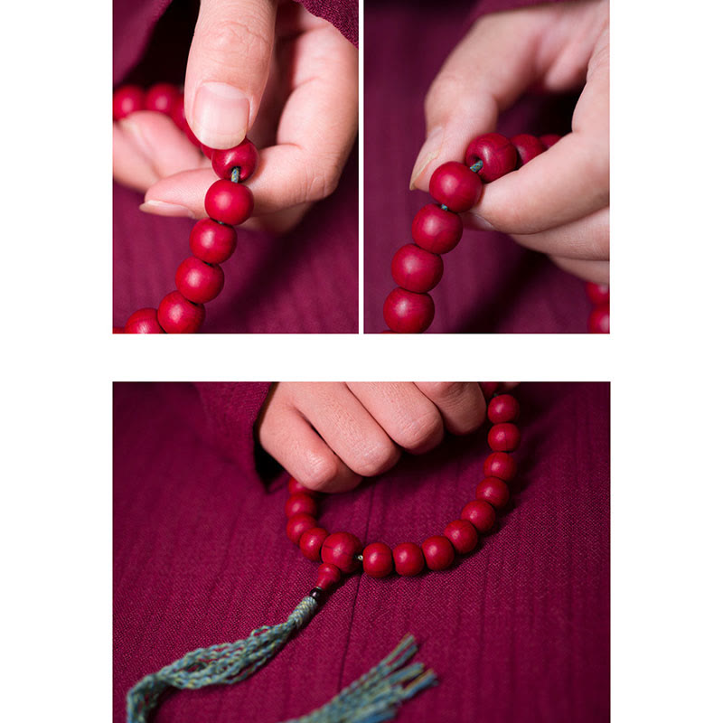 Wear FengShui Abelia Biflora Wood Warding Off Evil Spirits Wrist Mala