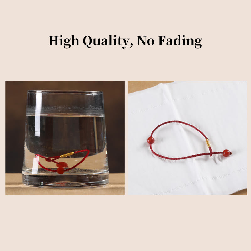 Wear FengShui Natural Cinnabar Red Agate Blessing Red String Bracelet