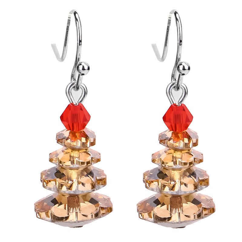 Wear FengShui Various Crystals Christmas Tree Amethyst Peace Healing Drop Earrings