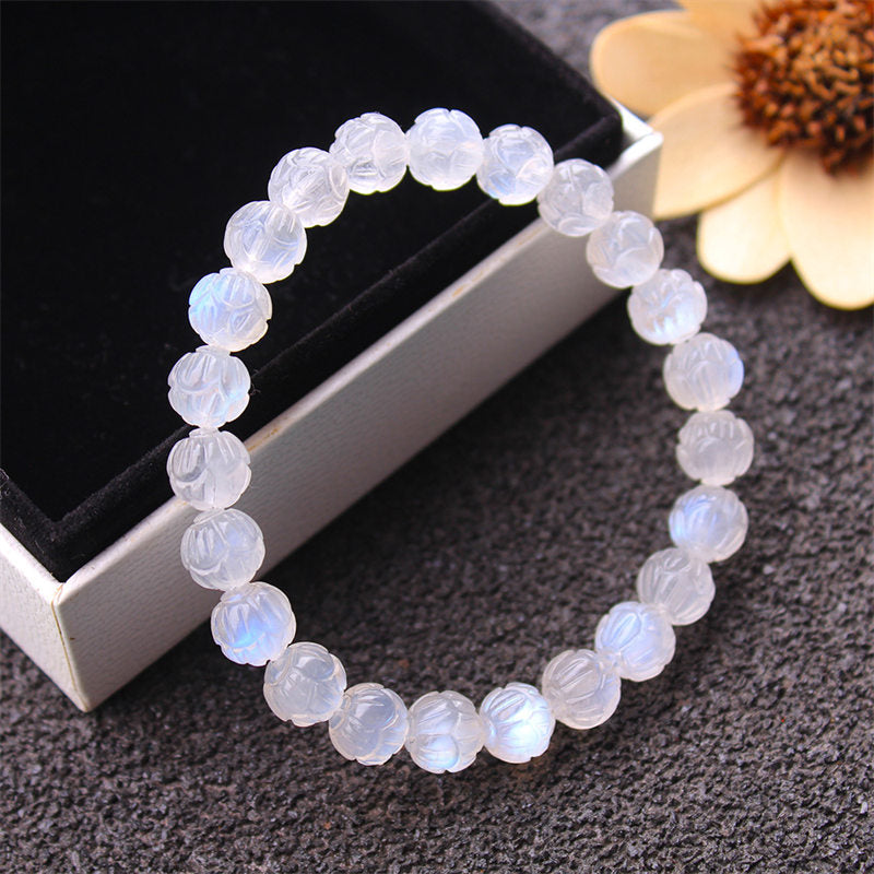 Wear FengShui Natural Moonstone Lotus Love Bracelet