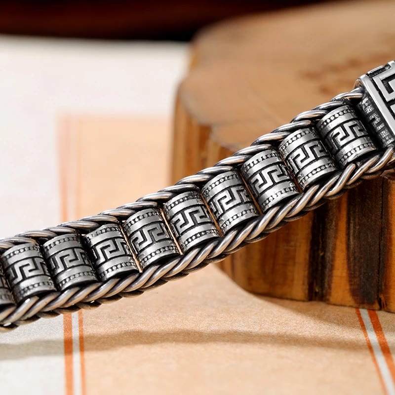 Wear FengShui Vintage Lines Pattern Balance Rotatable Bracelet