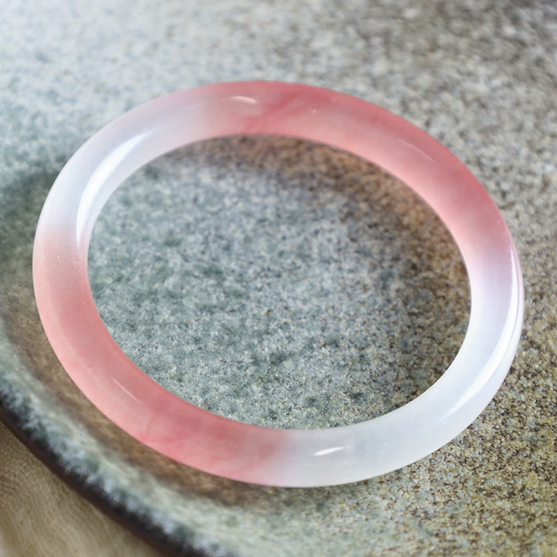 Wear FengShui Pink Golden Silk Jade Wealth Bracelet Bangle