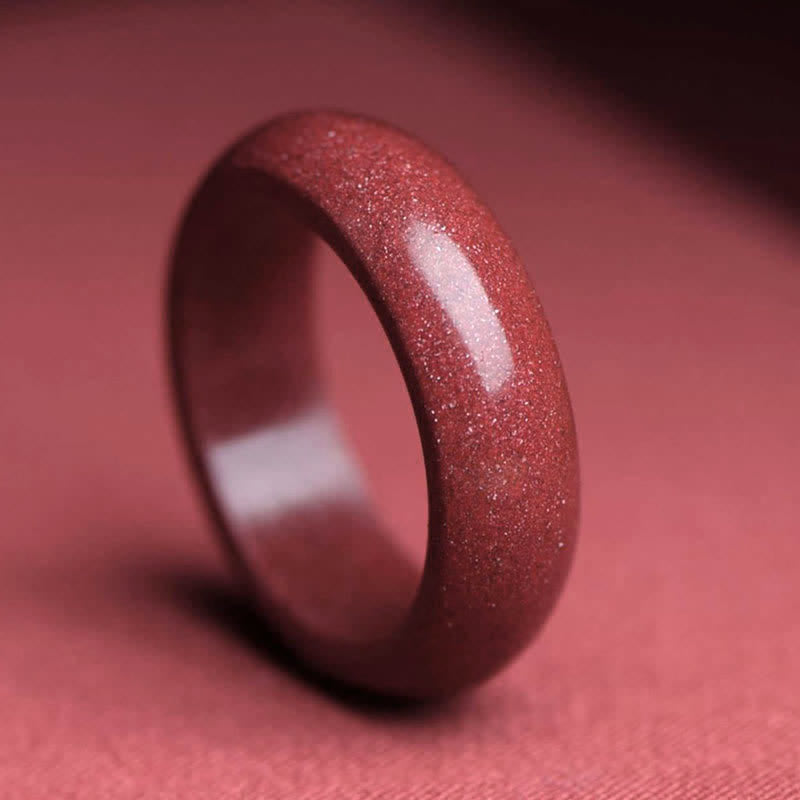 Wear FengShui Cinnabar Om Mani Padme Hum Auspicious Clouds Blessing Ring