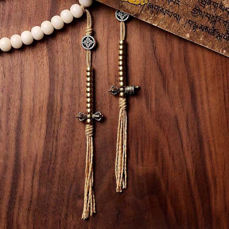 Wear FengShui Tibet 108 Mala Beads Bodhi Seed Bagua Vajra Dzi Bead Gray Agate Wealth Bracelet