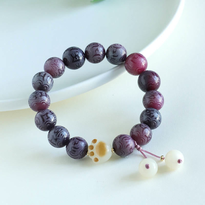 Wear FengShui Bodhi Seed Om Mani Padme Hum Carved Harmony Bracelet