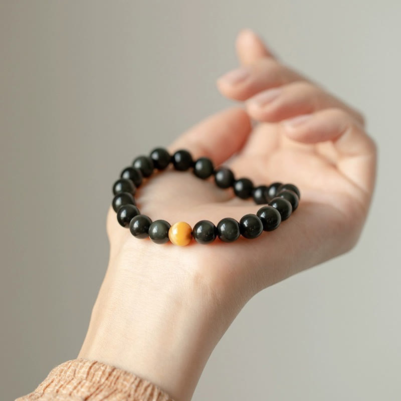 Wear FengShui Natural Rainbow Obsidian Tiger Eye Positive Love Bracelet