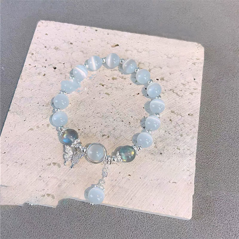 Wear FengShui "Sending Luck and Inner Peace" Cat's Eye Butterfly Bracelet Includes Gift Message Card