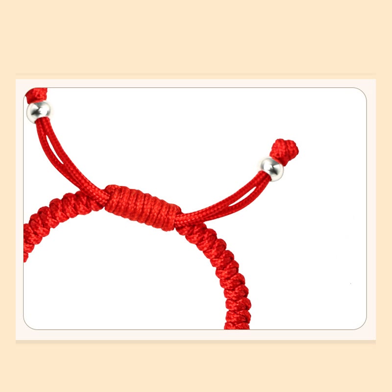 Wear FengShui 999 Sterling Silver Chinese Zodiac Red Rope Luck Handcrafted Kids Bracelet