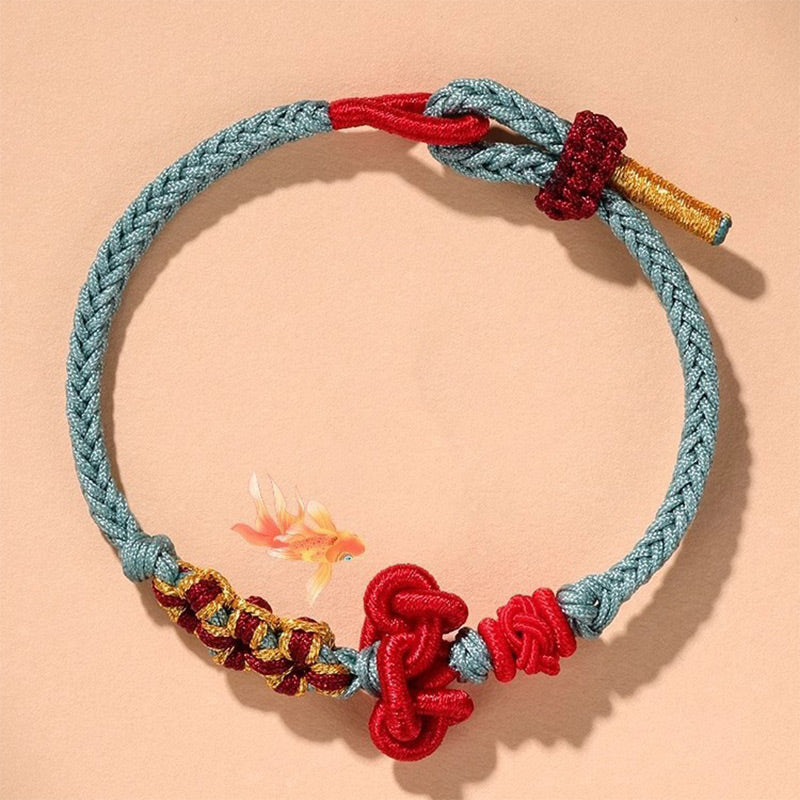 Wear FengShui Handmade Wenchang Knot Luck Strength Braided Rope Bracelet