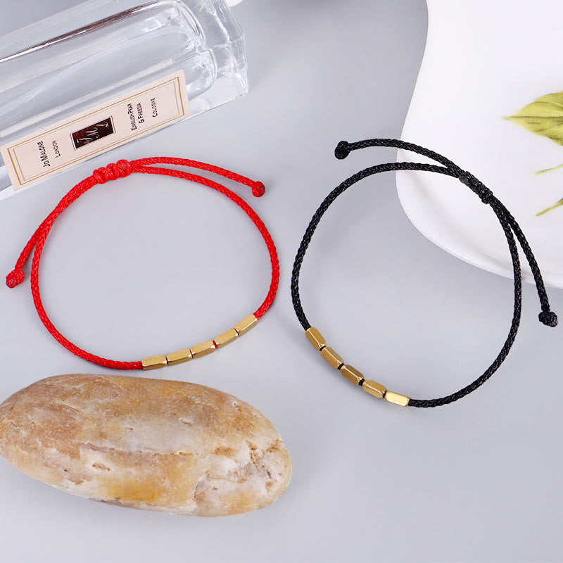 Wear FengShui Handcrafted Copper Bead Protection Braided String Bracelet