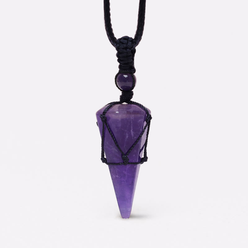 Wear FengShui Natural Stone Pointed Pendant Necklace