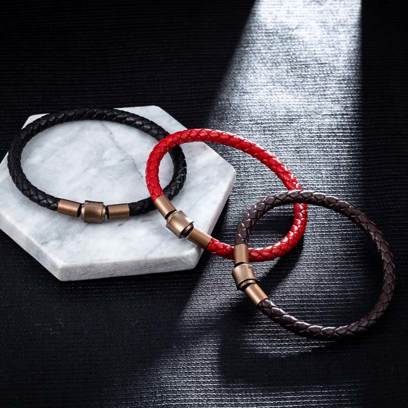 Wear FengShui Vintage Leather Rope Luck Braid String Bracelet