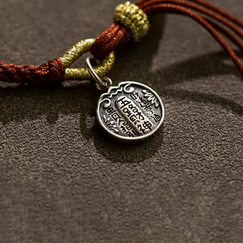 Wear FengShui Handmade 925 Sterling Silver Five Directions Gods of Wealth Luck Protection String Braid Bracelet