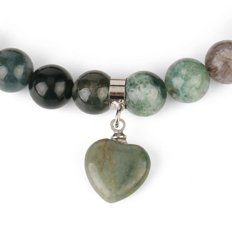 Wear FengShui Natural Quartz Love Heart Healing Beads Bracelet