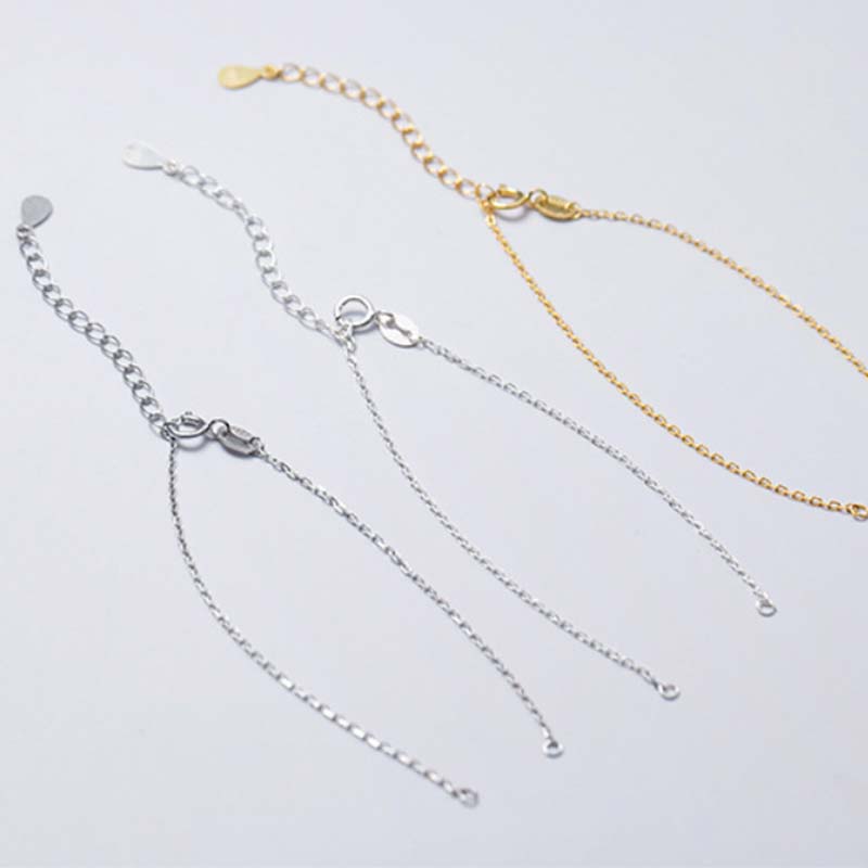 Wear FengShui 925 Sterling Silver Semi-finished Chain Blessing Bracelet