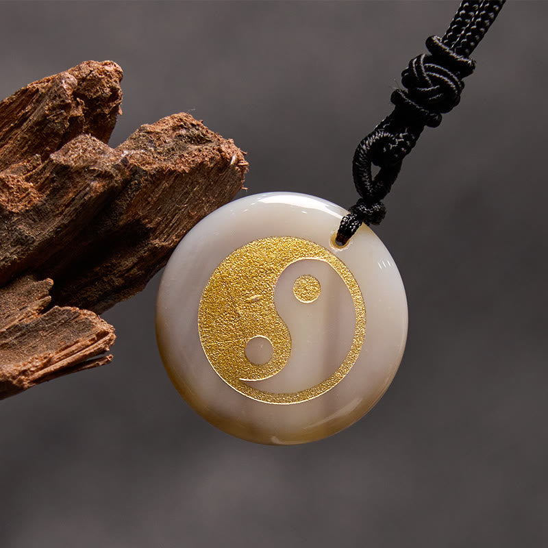 Wear FengShui Various Crystal Amethyst Tiger Eye Green Aventurine Yin Yang Spiritual Necklace Pendant
