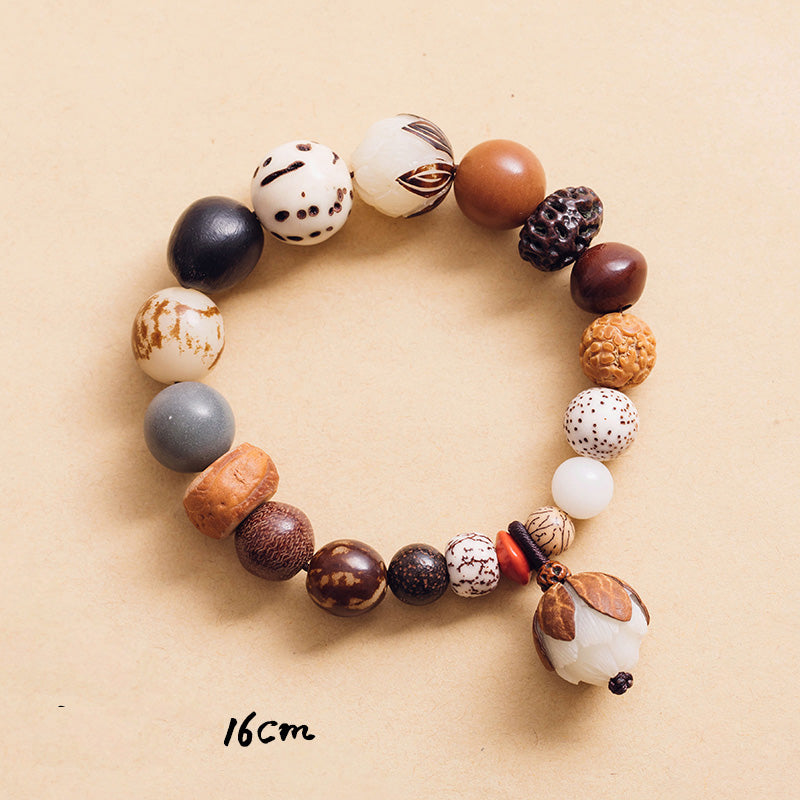 Wear FengShui Bodhi Seed Lotus Wisdom Peace Wrist Mala Bracelet