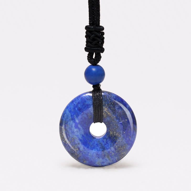 Wear FengShui Lucky Coin Pendant Healing Crystal Gemstone Necklace