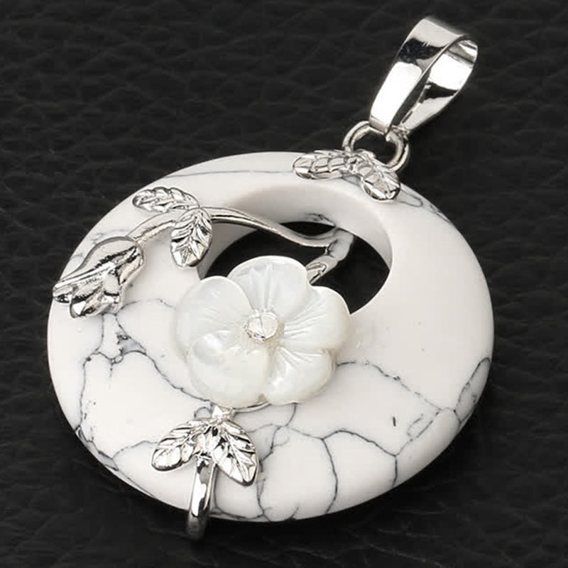 Wear FengShui Various Crystal Amethyst Green Aventurine Flower Healing Necklace Pendant