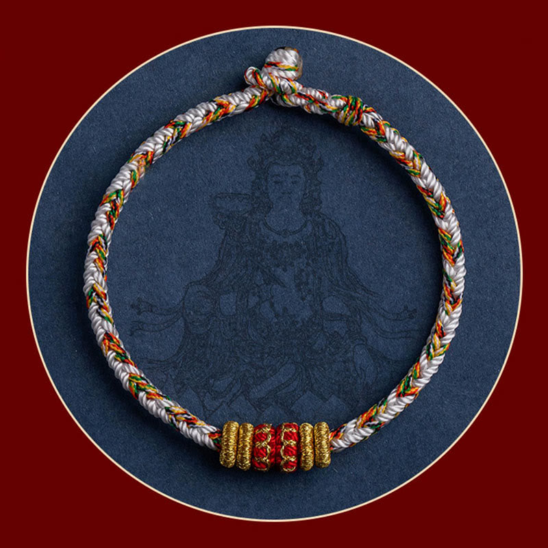Wear FengShui Tibet Handmade Chinese Zodiac Natal Buddha Luck Strength Braided String Bracelet