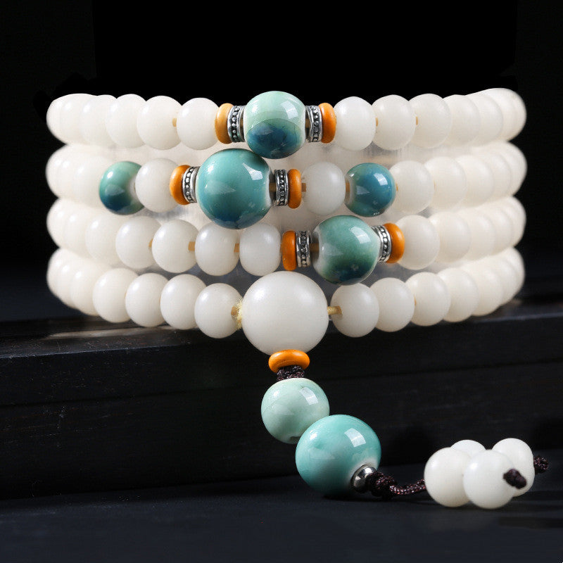 Wear FengShui Bodhi Seed Bead Lotus Blessing Charm Bracelet