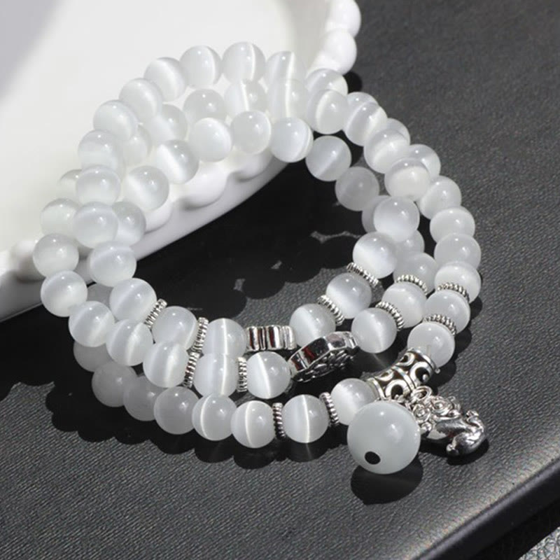 Wear FengShui Cat Eye PiXiu Support Triple Wrap Bracelet