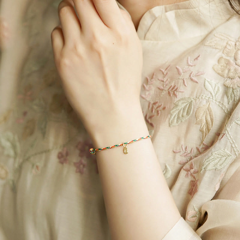 Wear FengShui Auspicious Fu Character Peace And Joy Luck Handmade Multicolored Child Adult Bracelet