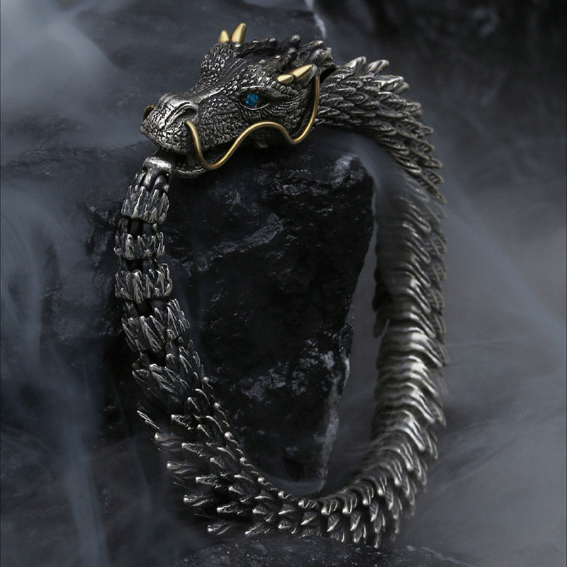 Wear FengShui Nordic Dragon Handmade Amulet Luck Protection Chain Bracelet