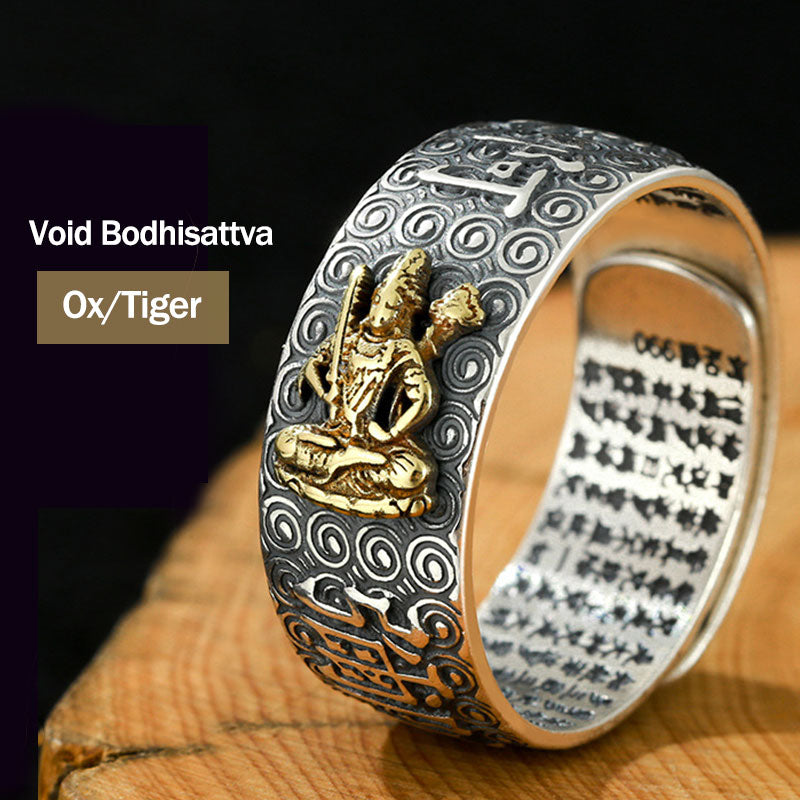 Wear FengShui Chinese Zodiac Natal Buddha Wealth Luck Adjustable Ring