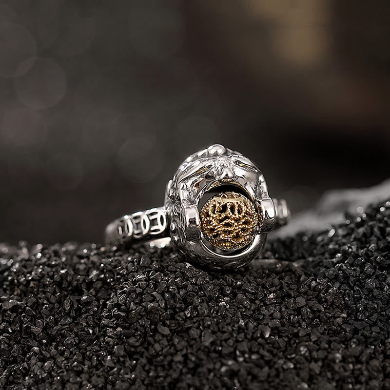 Wear FengShui 925 Sterling Silver PiXiu Copper Coin Wealth Adjustable Ring