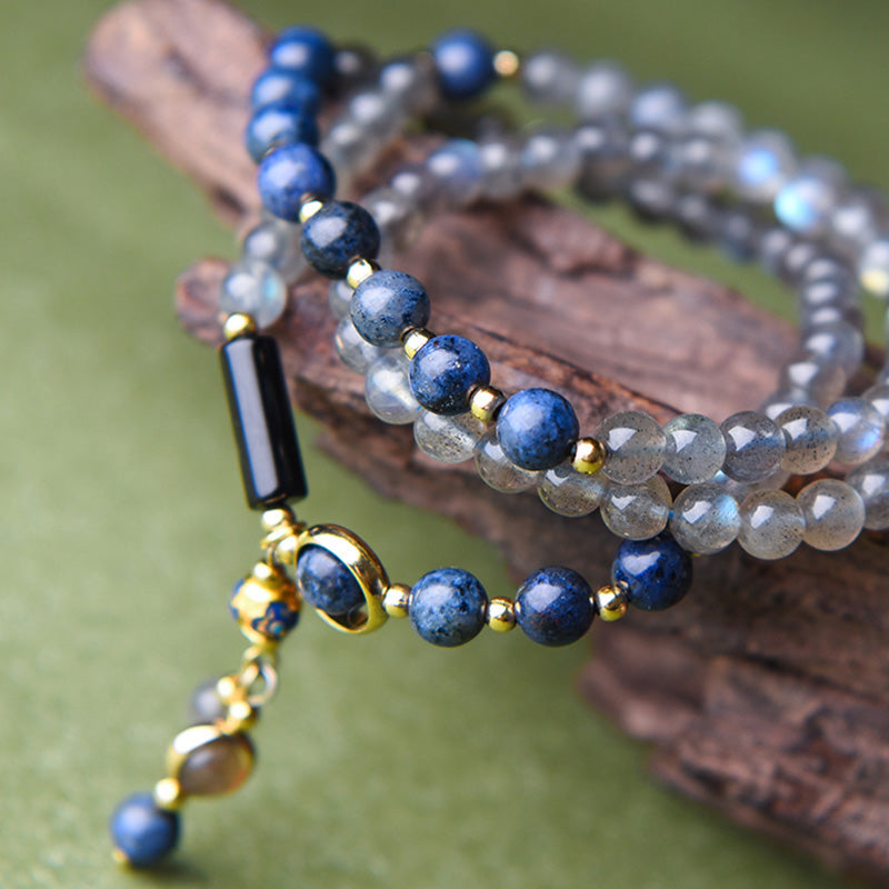 Wear FengShui Moonstone Lazurite Calm Healing Positive Bracelet