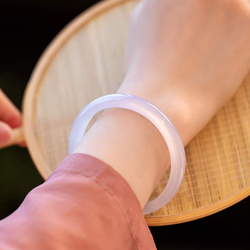 Wear FengShui Natural Chalcedony Harmony Positive Bracelet Bangle