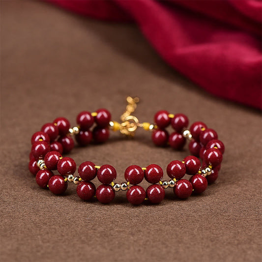 Wear FengShui Natural Cinnabar Beaded Blessing Bracelet