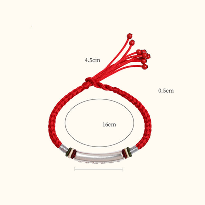 Wear FengShui 999 Sterling Silver Om Mani Padme Hum Protection Strength String Bracelet