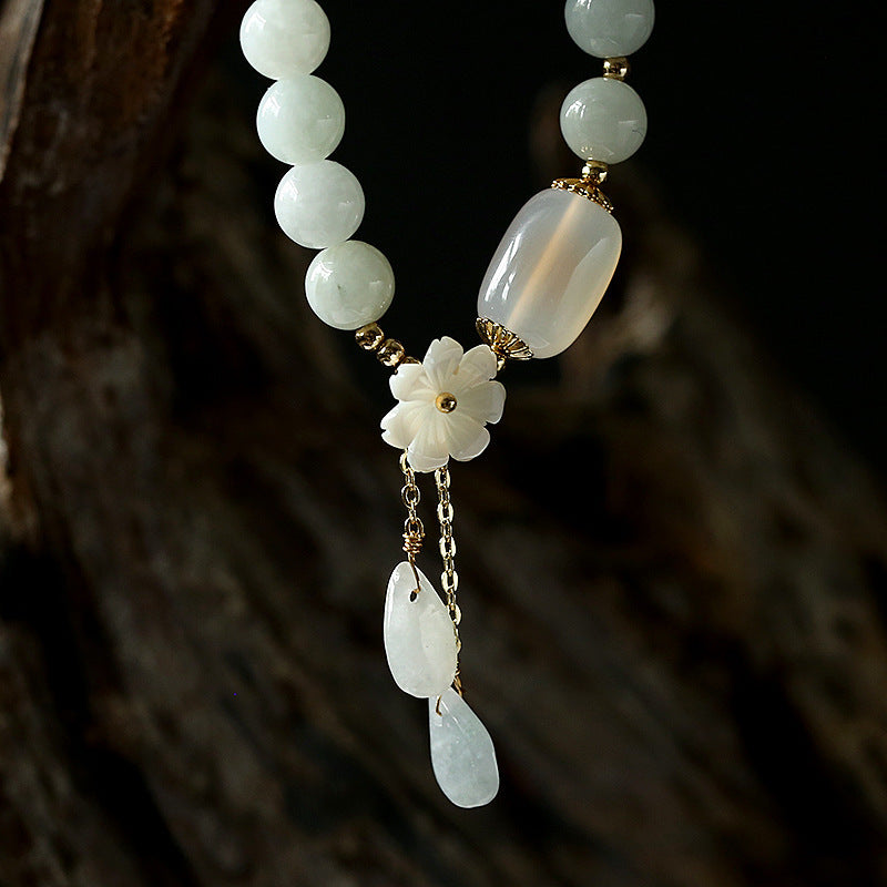 Wear FengShui "Hoping for Purity and Peace"Natural White Jade Bracelet Includes Gift Message Card