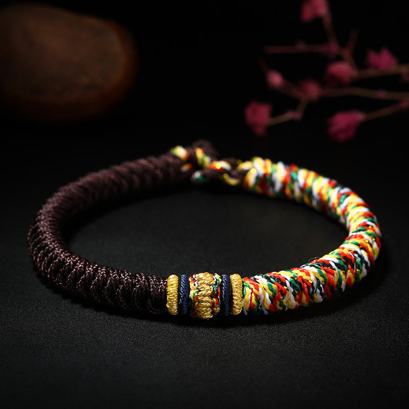 Wear FengShui Tibetan Handmade Multicolored Thread King Kong Knot Strength Braid String Bracelet
