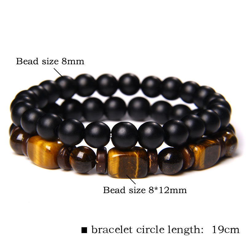 Wear FengShui Tiger Eye Frosted Stone Hematite Courage Bracelet