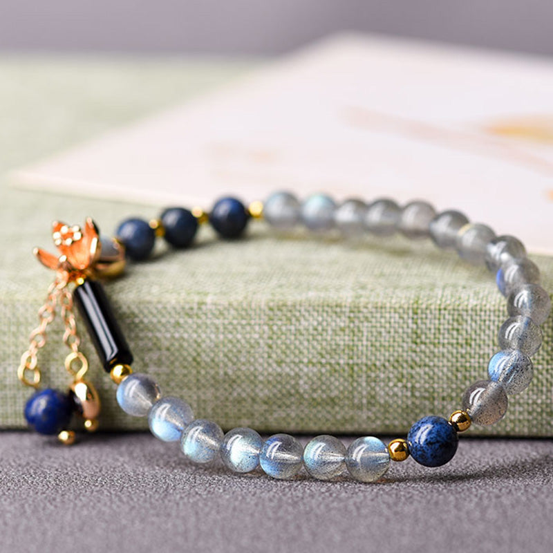 Wear FengShui Moonstone Lazurite Calm Healing Positive Bracelet