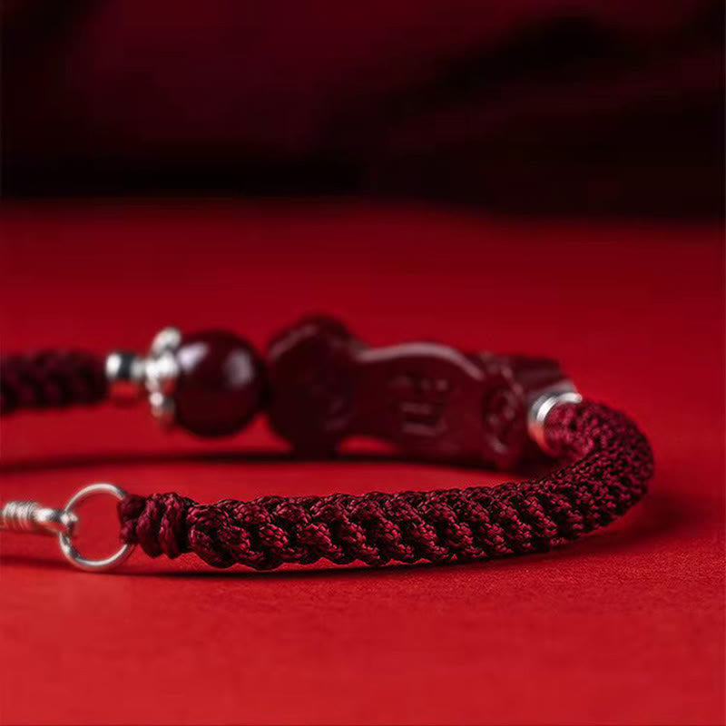 Wear FengShui Handcrafted PiXiu Cinnabar Wealth Luck Braided Bracelet