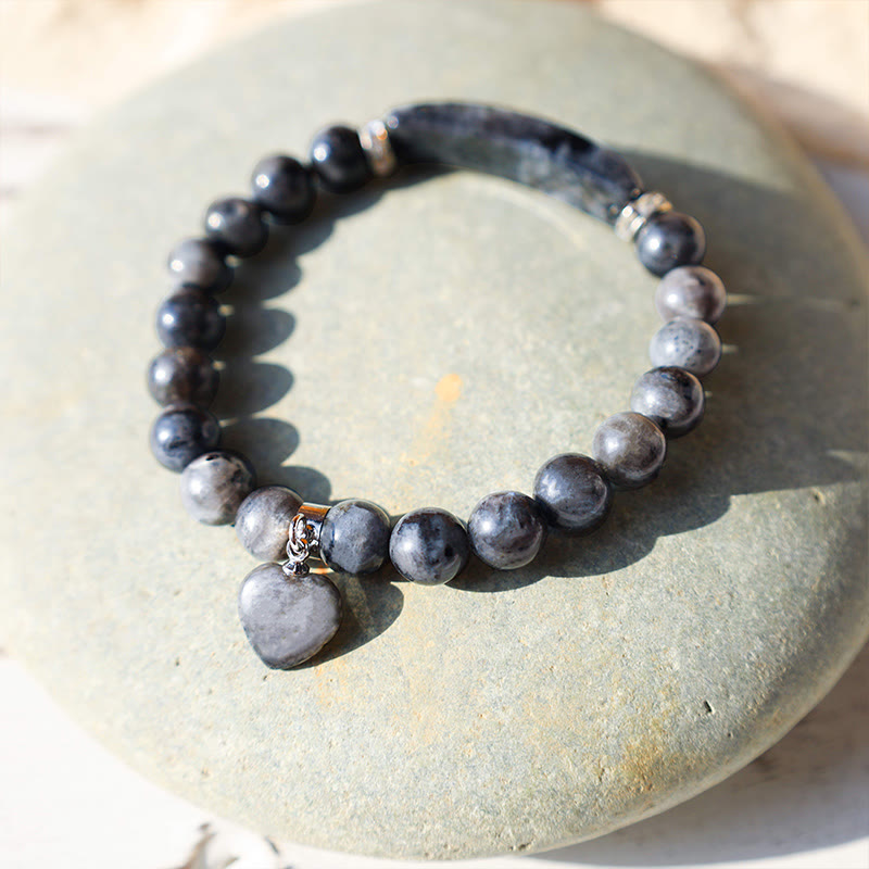Wear FengShui Natural Quartz Love Heart Healing Beads Bracelet