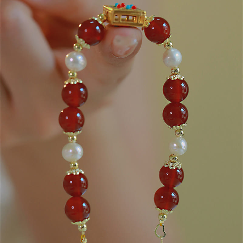 Wear FengShui Red Agate Pearl Confidence Self-acceptance Bracelet