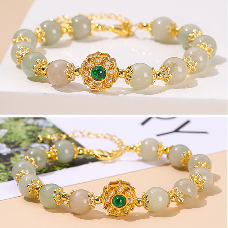 Wear FengShui Natural Jade Prosperity Bead Chain Bracelet