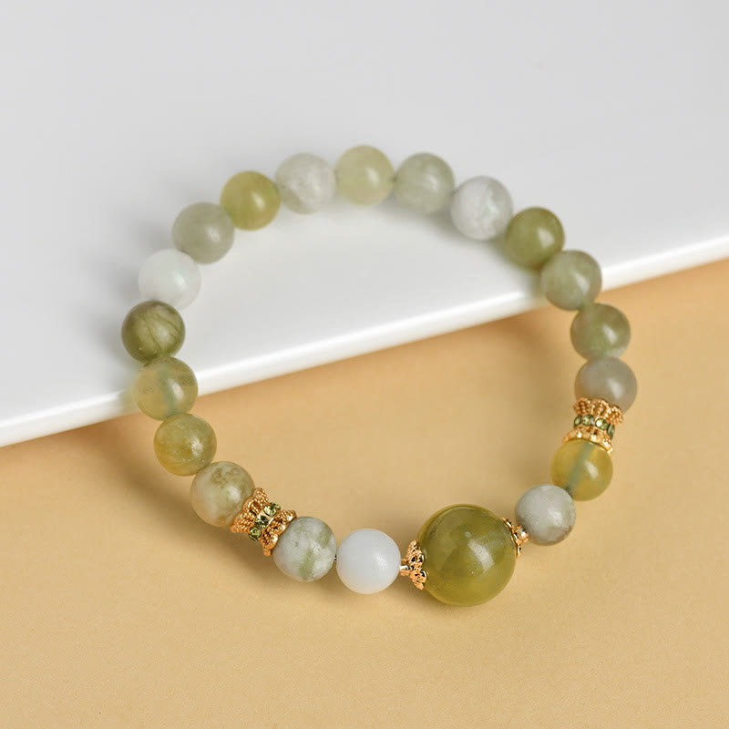 Wear FengShui Green Grape Color Jade Abundance Bracelet