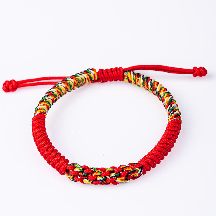 Wear FengShui Tibetan Handmade Colorful King Kong Knot Luck Braid String Bracelet