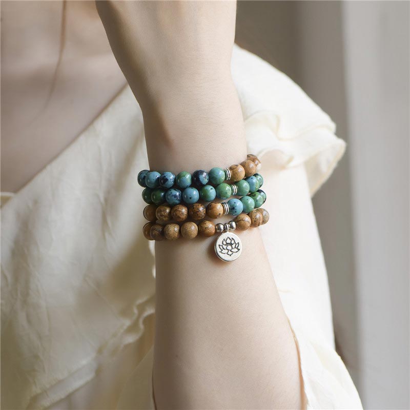 Wear FengShui 108 Meditation Healing Multilayer Mala