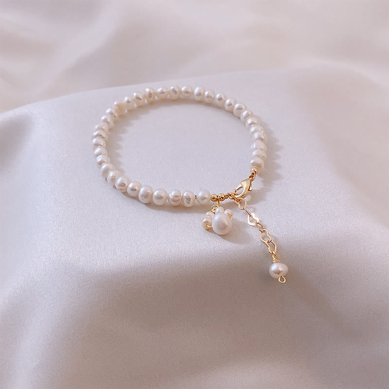 Wear FengShui Pearl Cat Paw Healing Chain Bracelet