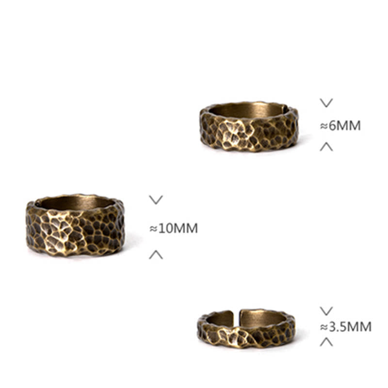 Wear FengShui Tibetan Bump Texture Design Copper Brass Luck Ring