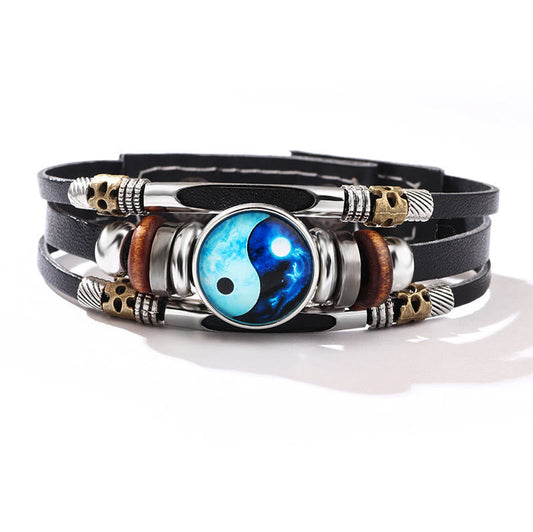 Wear FengShui Yin Yang Leather Balance Bracelet