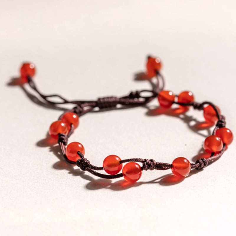 Wear FengShui Red Agate Moss Agate Cinnabar Calm Bracelet
